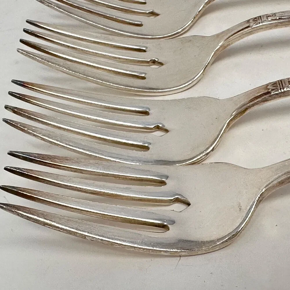 1847 Rogers Bros First Love Silverplate Salad Forks Set of 6 Vintage 1937